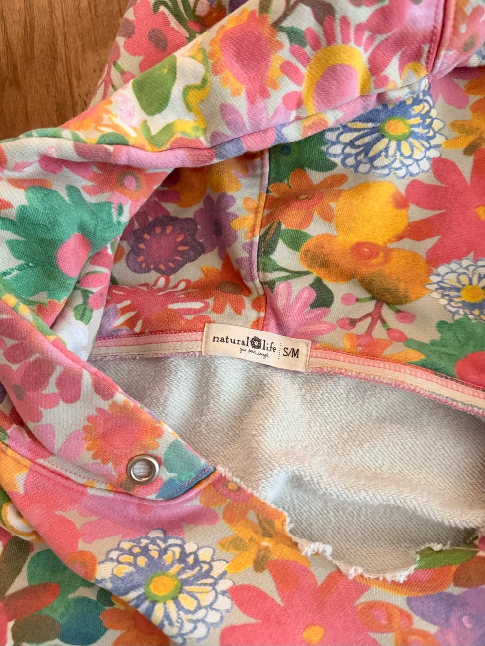 NATURAL LIFE Pink Floral Hoodie Sweatshirt - Picture 2 of 3